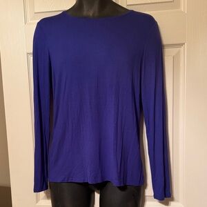 Nine West Soft Spun Classic Long-Sleeve Women's Top - Royal Blue Size M
